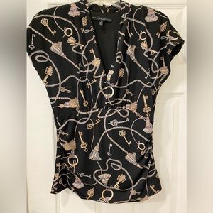 WHBM black tassels and keys fitted top